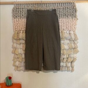 Candies Elastic Waist Cropped Wide Leg Trousers Brown Plaid Size L